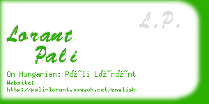 lorant pali business card